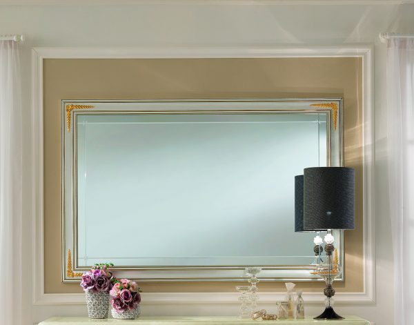 Silver and gold mirror for The Gianni Collection from French Furniture Orlando